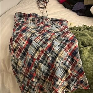 Loft Women's plaid sleeveless dress in Red and Blue